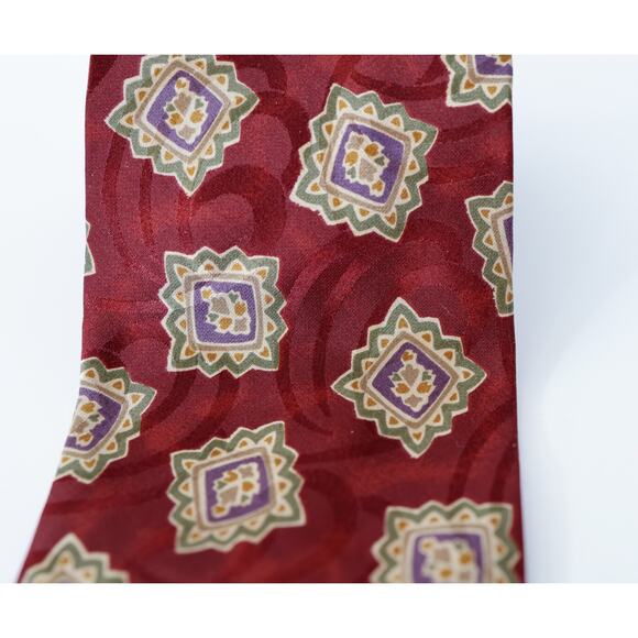 VTG 80s Valentino Italy Floral Mandilion Silk Tie 57" Retro Wedding Luxury Boho - Picture 10 of 16
